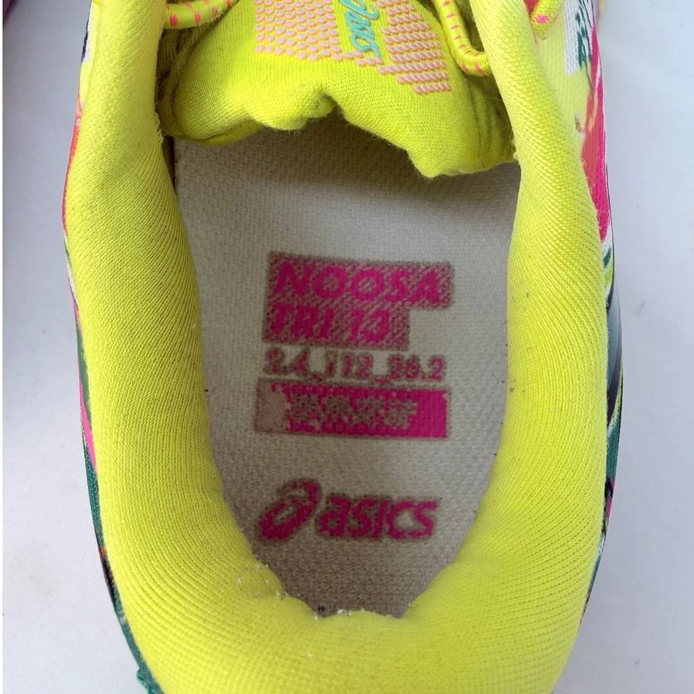 Asics Noosa Tri 13 Womens Running Shoes Neon Pink Yuzu Speed Laces 7.5 - Picture 12 of 13